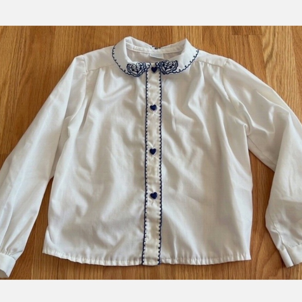 Vintage heart blouse girls size 6